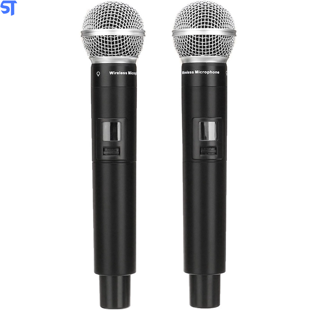 Microfone Profissional Sem Fio UHF Canal Duplo E Frequência Ajustável  - A-666